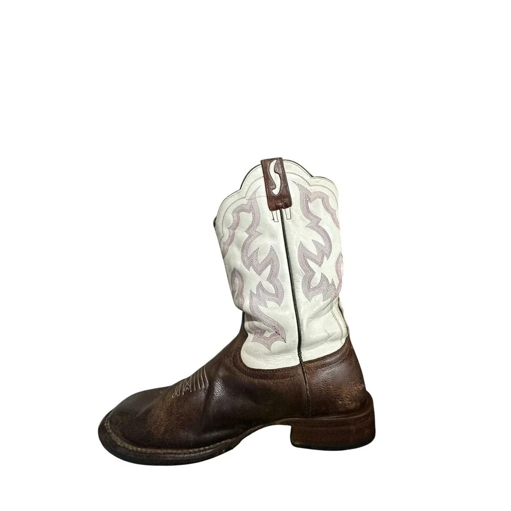 Ariat Nitro Western Boots Mens 10 EE White Pink Square Toe Cowboy ATS 10006833